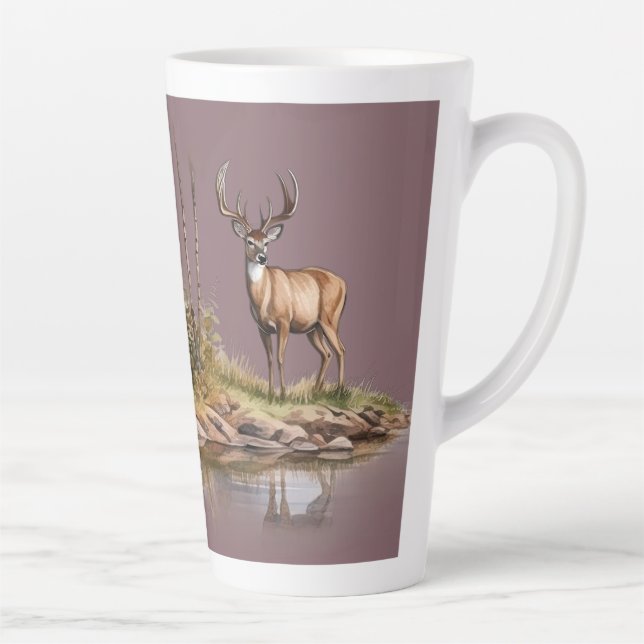 Mauve background Deer Scene (matches with journal) Milchtasse (Rechts)