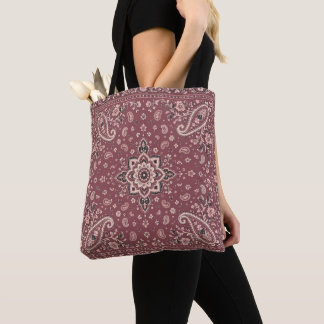 Mauve-Bandana-Paisley-Tasche | Tägliche Tragetasch