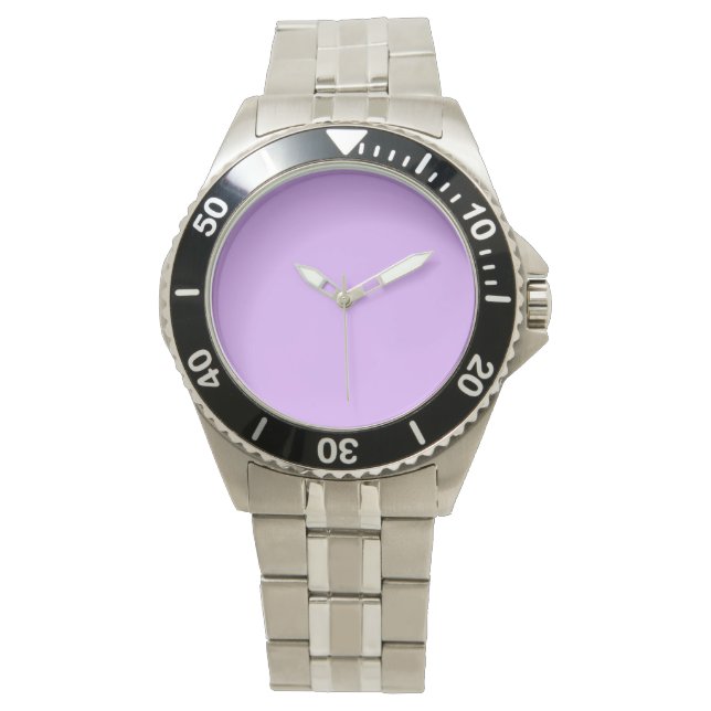 Mauve, blass violetter Hex-Code e0b0ff Armbanduhr (Vorderseite)
