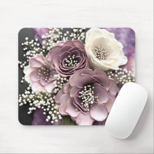 Mauve Blume Bouquet mit Gipskraut Mousepad