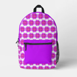 Mauve Blume School Bag Bedruckter Rucksack