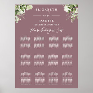 Mauve Blumengrün Hochzeitsstift Poster