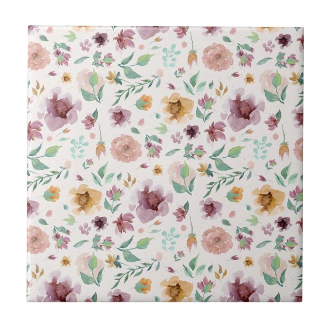 Mauve, Blush, goldfarbene Farbe Fliese (Vorderseite)