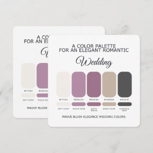Mauve Blush Hochzeitsfarbpalette Karte