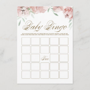 Mauve Blush Pink Blume Baby Showkarte Begleitkarte