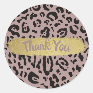 Mauve Blush Pink Cheetah Leopard Animal Party Runder Aufkleber