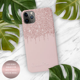 Mauve Blush Pink Rose Gold Glitzer Kunstmuster iPhone 12 Hülle