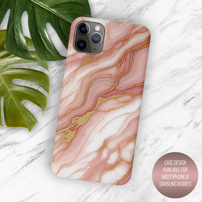 Mauve Blush Rosa Rotes Gold Marmordesign Case-Mate iPhone Hülle (Von Creator hochgeladen)