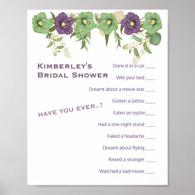 Mauve Boho Floral ✨ Funniest Weirest Game Poster (Vorne)