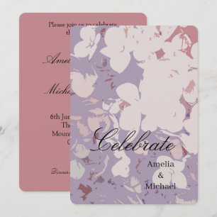 Mauve botanische Hochzeit Einladung