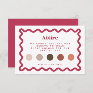 Mauve, Brunt Orane und Bronze Rose Dress Code Card Begleitkarte