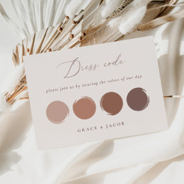 Mauve, Brunt Orane und Bronze Rose Dress Code Card RSVP Karte