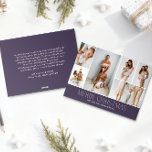 MAUVE Christmas Elegante 6 Collage Foto Feiertagskarte<br><div class="desc">Mit dieser Weihnachtskarte mit einem einfachen, minimalen und sauberen Design, die das ganze Jahr über die Highlights Ihrer Familie bietet, teilen Sie sich die Weihnachtskarte. Die Vorderseite besteht aus einer modernen 6-Foto-Collage gepaart mit dem festlichen Gruß "Frohe Weihnachten" in einem eleganten Serif-Schriftart über eine klassische und schicke MAUVE LILA Farbe,...</div>