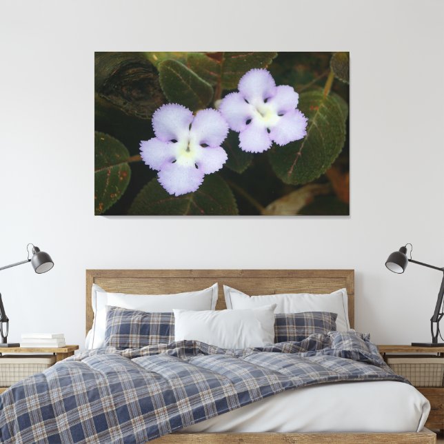 Mauve Colored Tropical Wildblume Leinwanddruck (Insitu (Schlafzimmer))