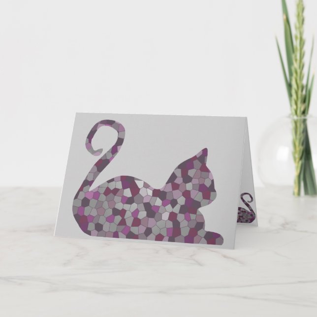Mauve CrystalKatz Grußkarten Karte (Vorderseite)
