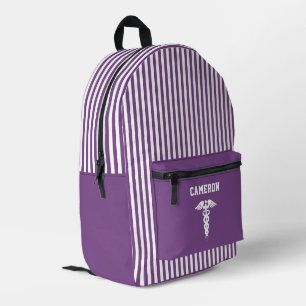 Mauve der Lila Streifen des personalisierten mediz Bedruckter Rucksack