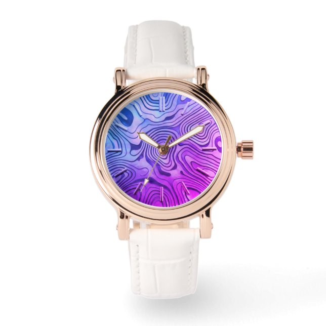 Mauve Design Zifferblatt Armbanduhr (Vorderseite)