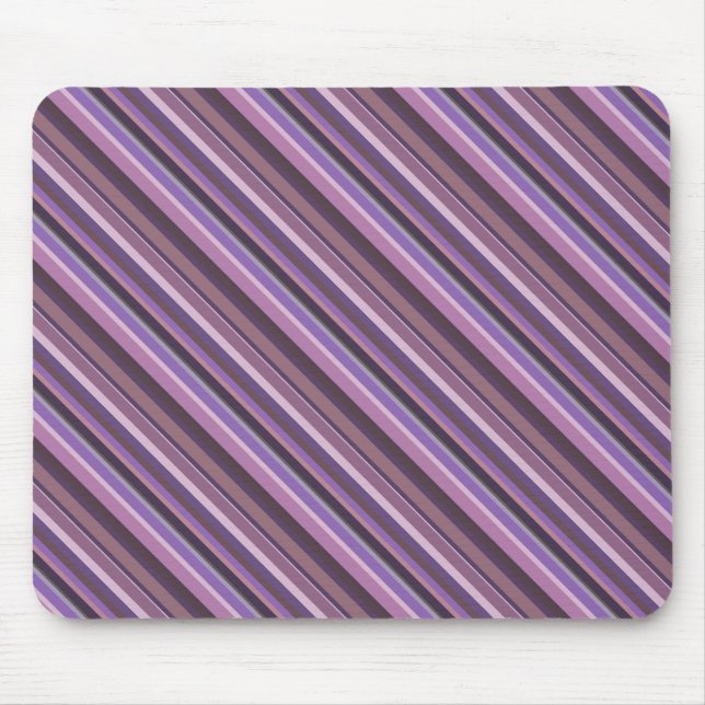 Mauve diagonale Streifen Mousepad (Vorne)
