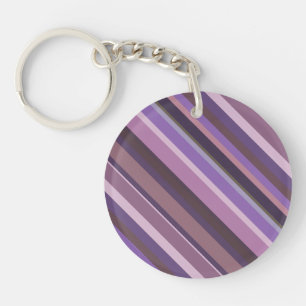 Mauve diagonale Streifen Schlüsselanhänger