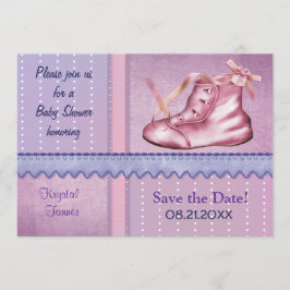 Mauve Dreams Shower Invasion for Baby Girl Save The Date