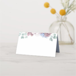 Mauve Dusty Blue Floral Elegante Romantische Hochz Platzkarte