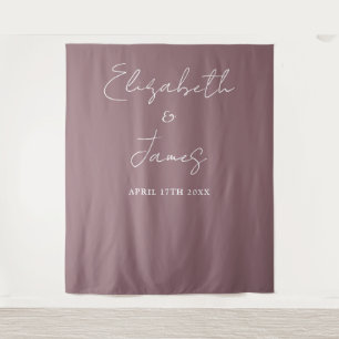 Mauve Elegant Minimalistisch Wedding Foto Hintergr Wandteppich