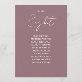 Mauve Elegante Moderne Seating Chart Tischnummer