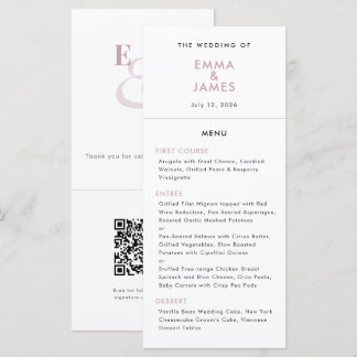 Mauve-Eta-Wedding | QR-Code | Elegant Menükarte