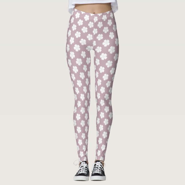 Mauve Eyelet, Leggings der weichen Rose (Vorderseite)