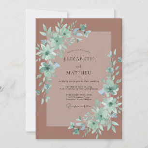 Mauve-farbenes Boho-Hochzeit Einladung