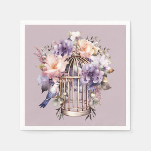 Mauve Finery Lila Pink Blue Birdcage Dusche Serviette