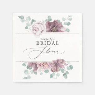 Mauve Floral Baby / Brautparty Serviette