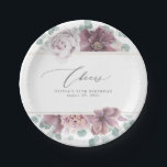 Mauve Floral Elegant Botanisch Pappteller<br><div class="desc">Mauve Blumenpapier-Teller</div>