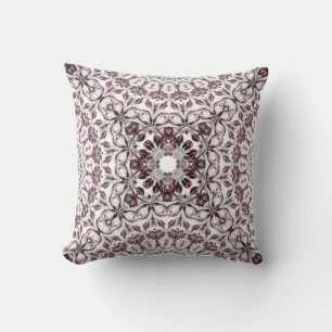 Mauve Floral Geometric Kissen