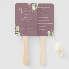 Mauve Floral Greenerity Wedding Program Fächer