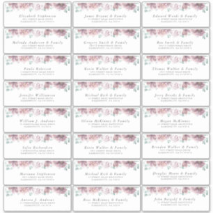 Mauve Floral Individual Guest Address Labels