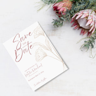 Mauve Floral Modern Wedding rettet das Datum Save The Date