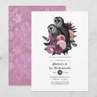 Mauve Floral Owls Gothic Bridesmaids Luncheon