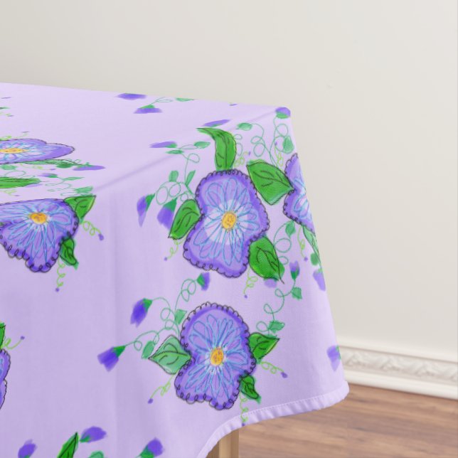 Mauve Floral Tablecloth Tischdecke (Beispiel)