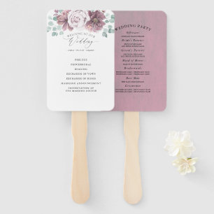 Mauve Floral Wedding Fächer