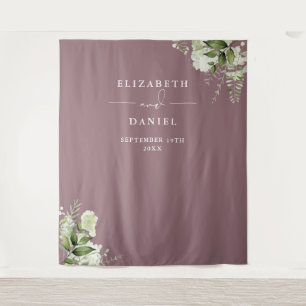 Mauve Floral Wedding Foto Stand Hintergrund Wandteppich