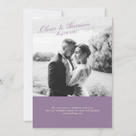Mauve Garden Photo Wedding Invitation Einladung