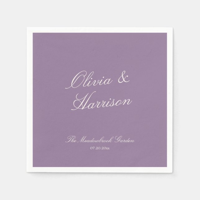 Mauve Garden Wedding Napkins Serviette (Vorderseite)