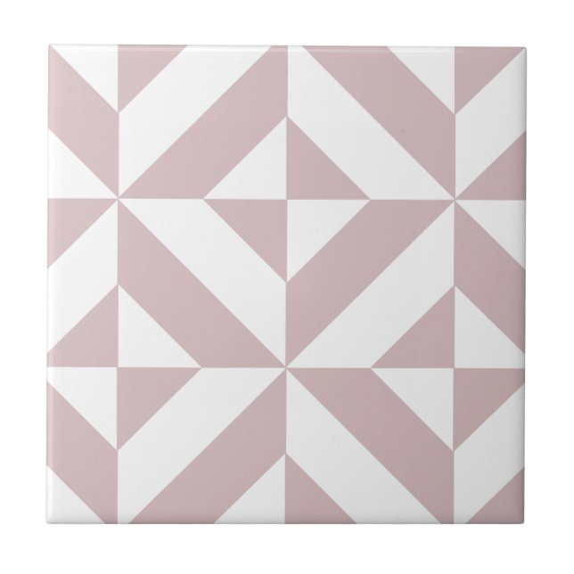 Mauve Geometric Deko Cube Pattern Fliese (Vorderseite)