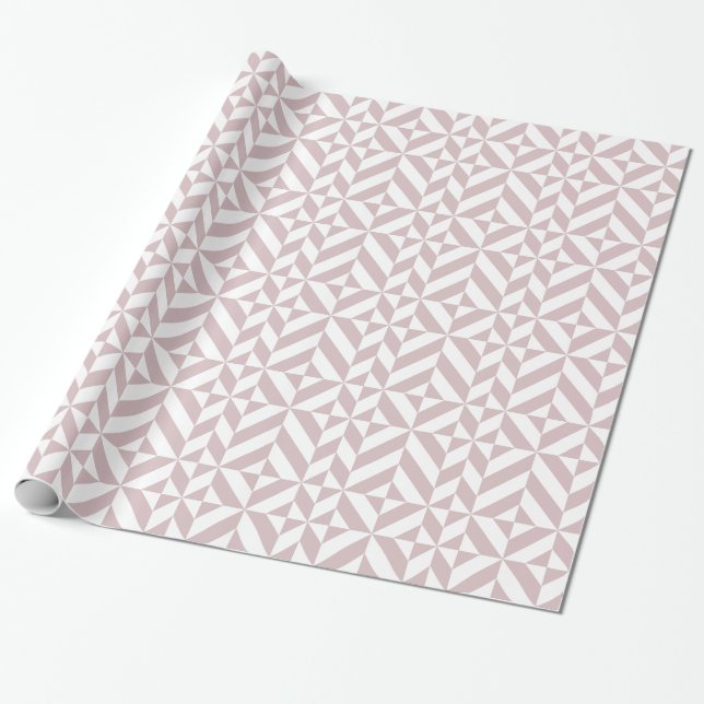 Mauve Geometric Deko Cube Pattern Geschenkpapier (Ungerollt)