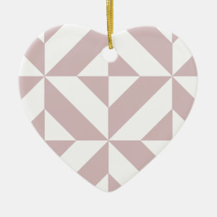 Mauve Geometric Deko Cube Pattern Keramik Ornament
