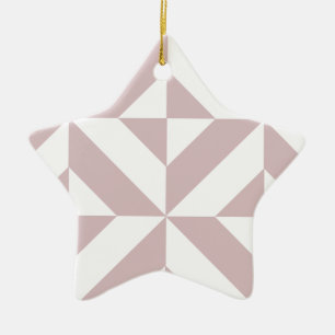 Mauve Geometric Deko Cube Pattern Keramikornament
