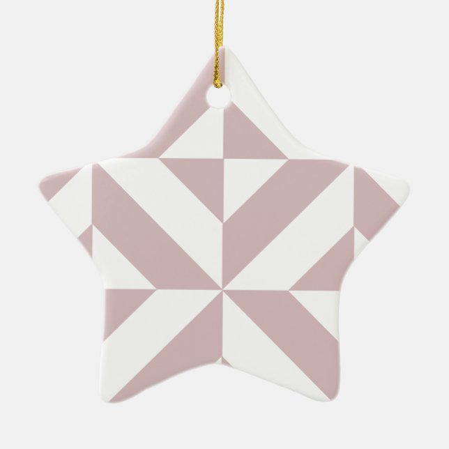Mauve Geometric Deko Cube Pattern Keramikornament (Vorne)