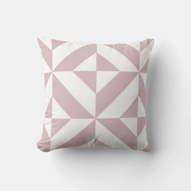 Mauve Geometric Deko Cube Pattern Kissen (Vorderseite)
