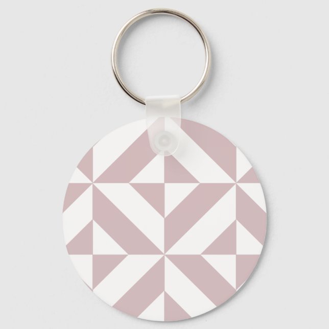 Mauve Geometric Deko Cube Pattern Schlüsselanhänger (Vorderseite)